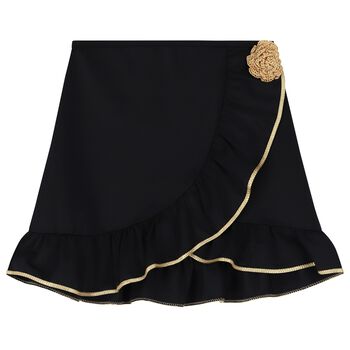 Girls Black Ruffled Skirt
