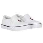 Boys White Logo Trainers, 1, hi-res