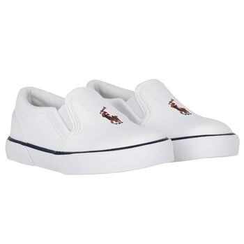 Boys White Logo Trainers