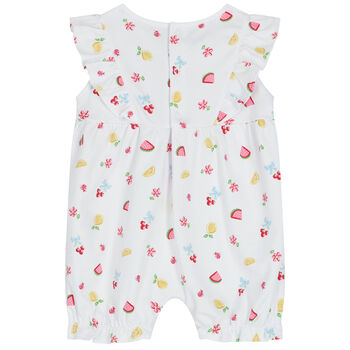 Baby Girls White Tropical Dreams Romper