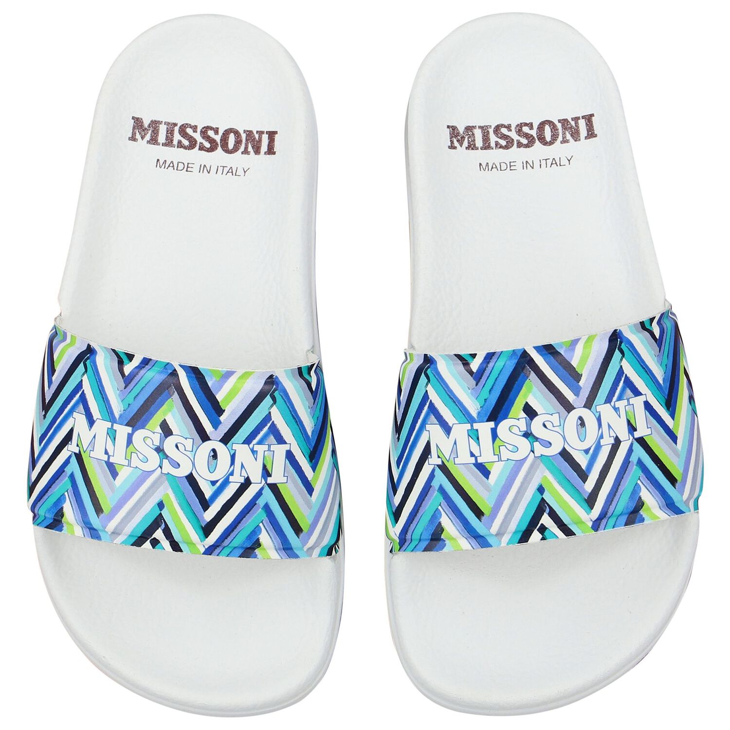 Blue & White Zigzag Striped Sliders, 1, hi-res image number null