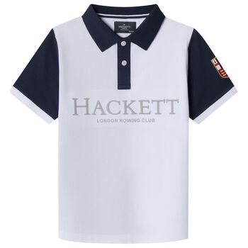 Boys White Logo Polo Shirt