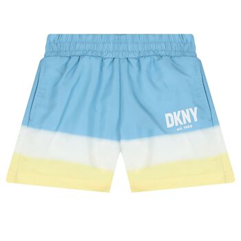 Boys Blue & Yellow Logo Swim Shorts