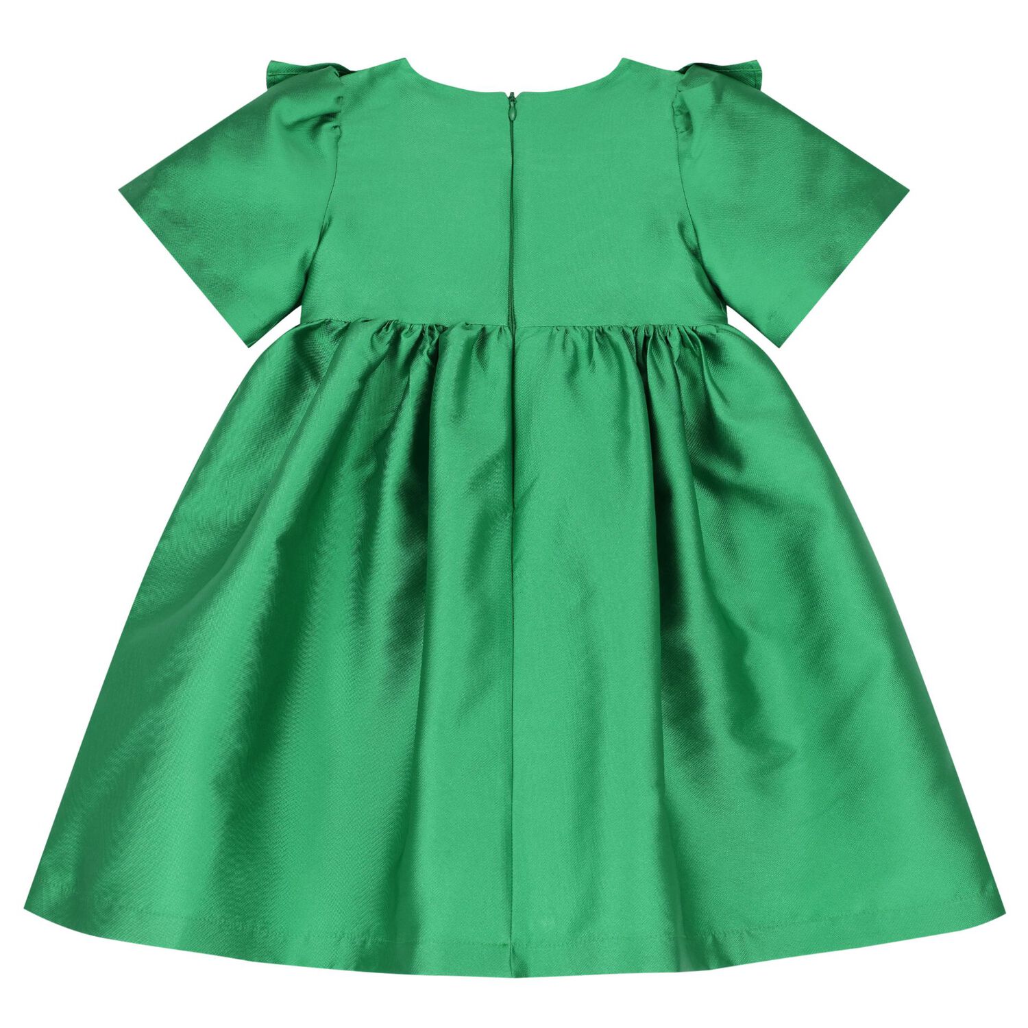 Girls Green Bow Satin Dress, 1, hi-res image number null