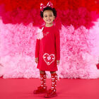 Girls Red Crossbody Heart Bag Dress, 1, hi-res