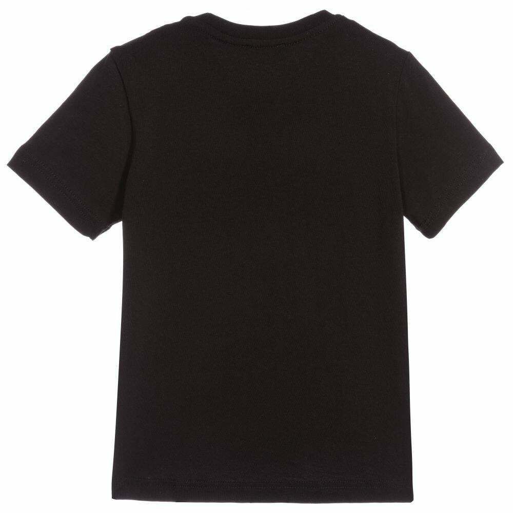 Diesel Girls Black Silver Logo T Shirt Junior Couture