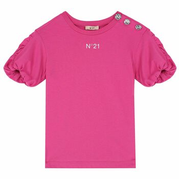 Girls Pink Logo Top