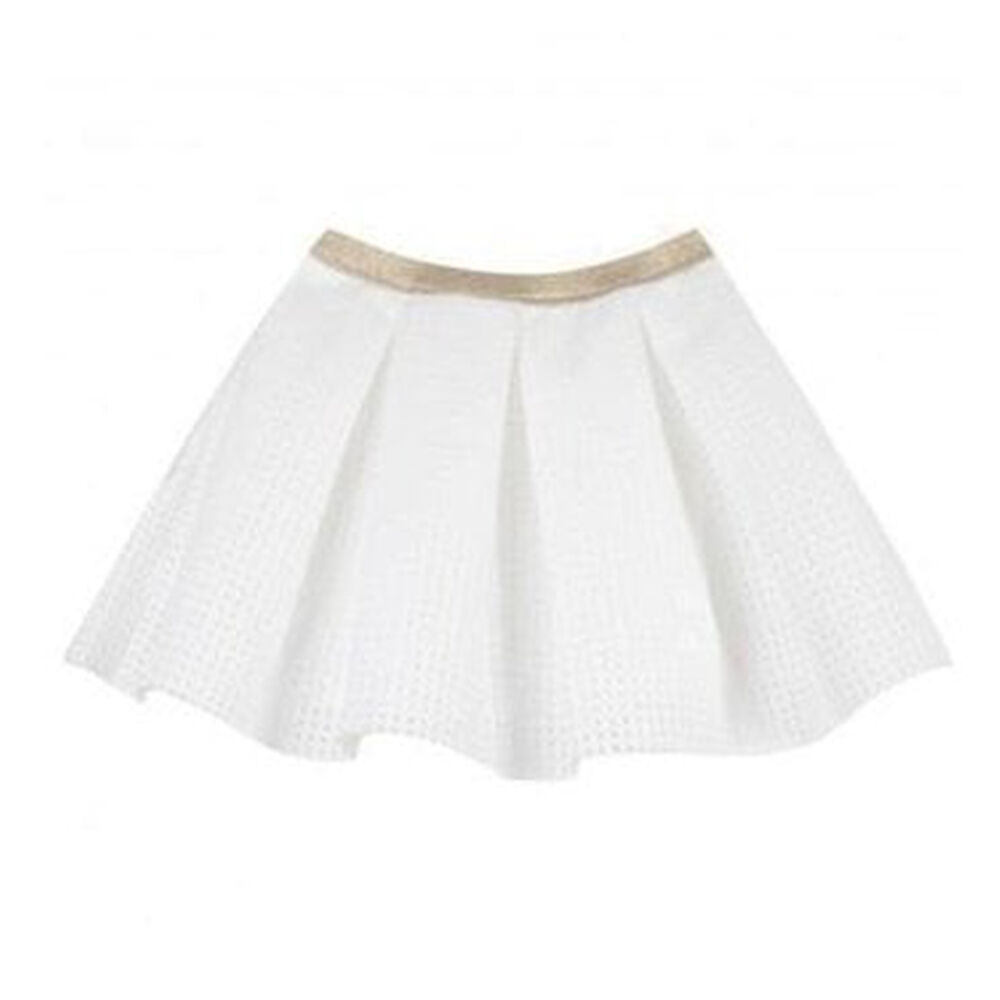 Lili Gaufrette Girls White Skirt Junior Couture