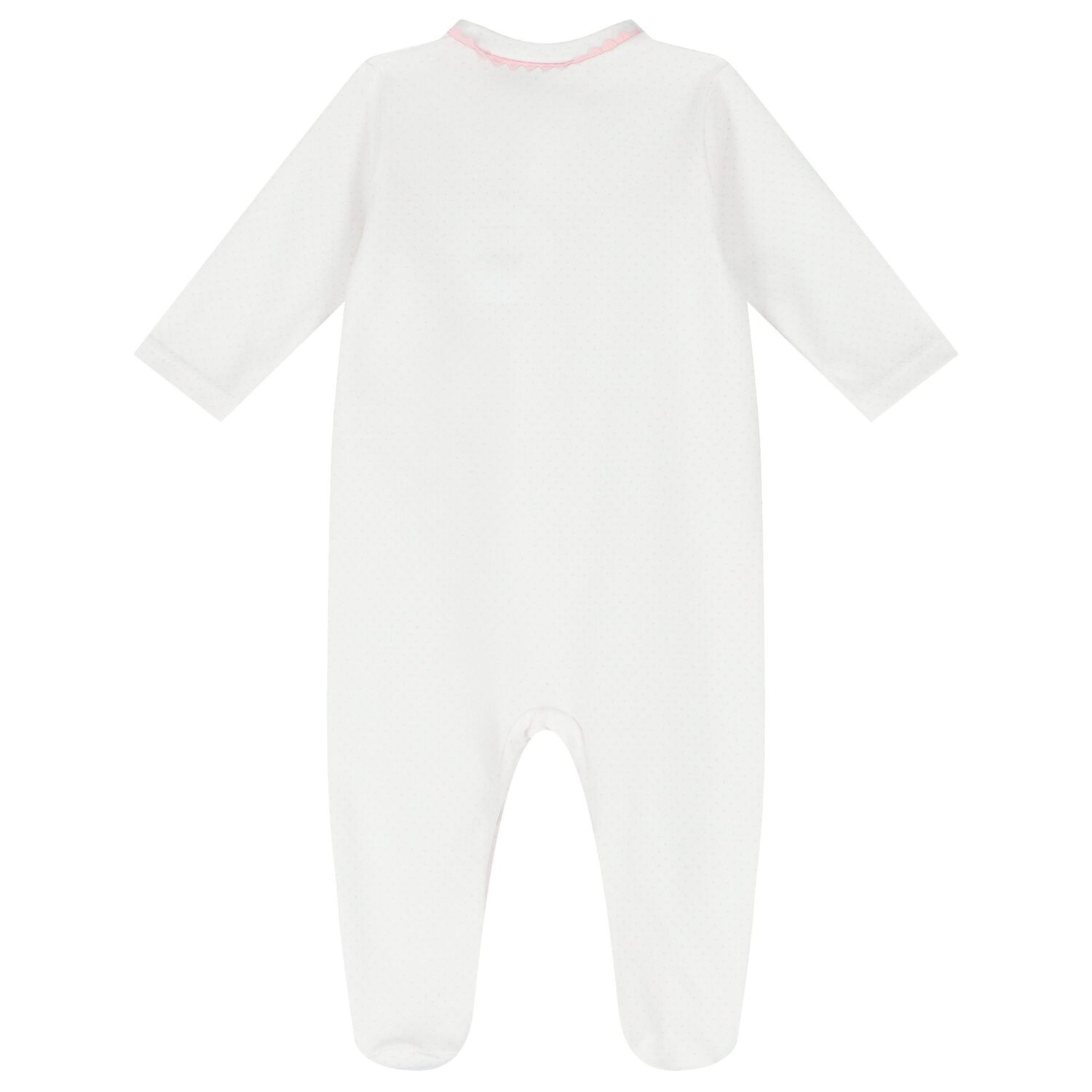 Baby Girls White & Pink Dots Babygrow, 3, hi-res