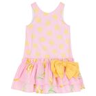 Girls Pink & Yellow Bow Dress, 1, hi-res