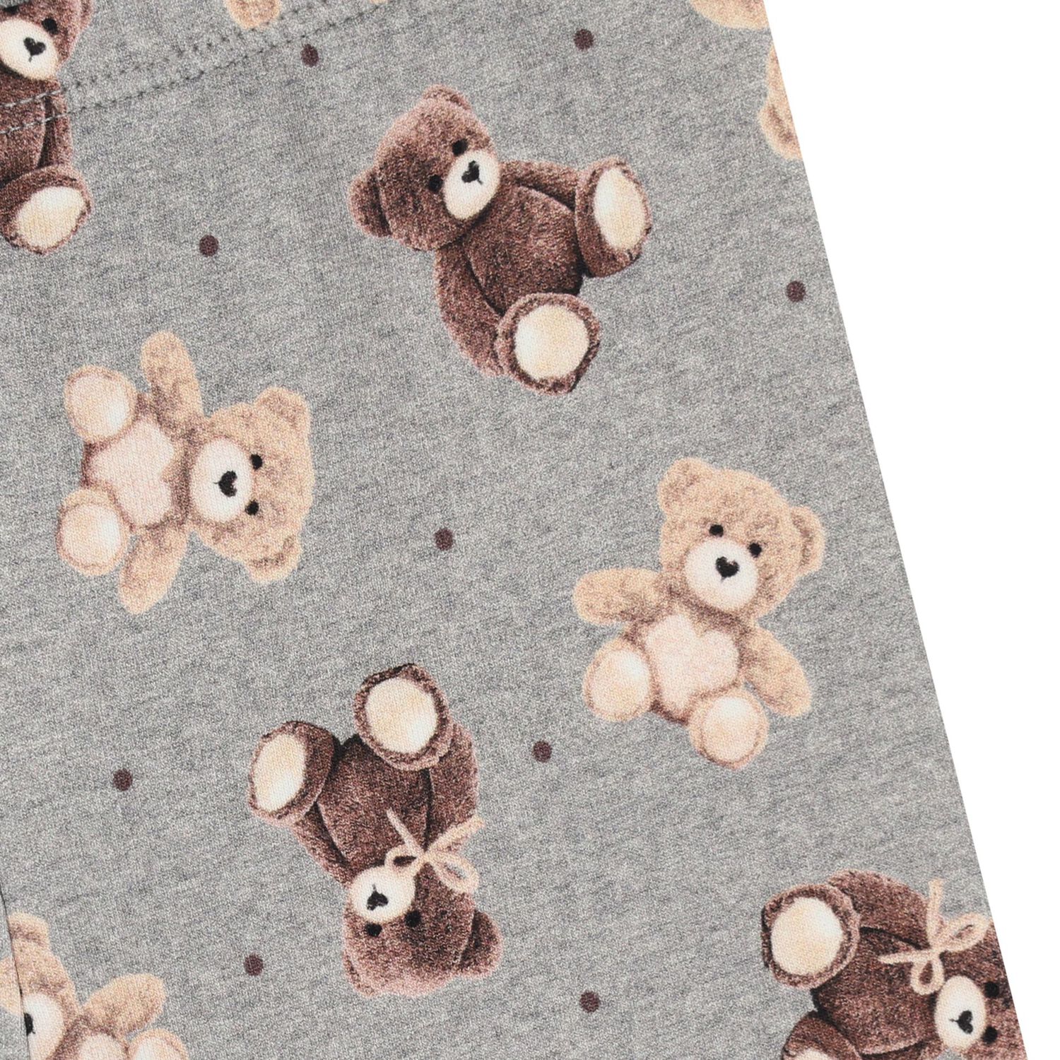 Younger Girls Grey Teddy Bear Leggings, 1, hi-res