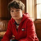 Boys Red Logo Zip Up Top, 1, hi-res