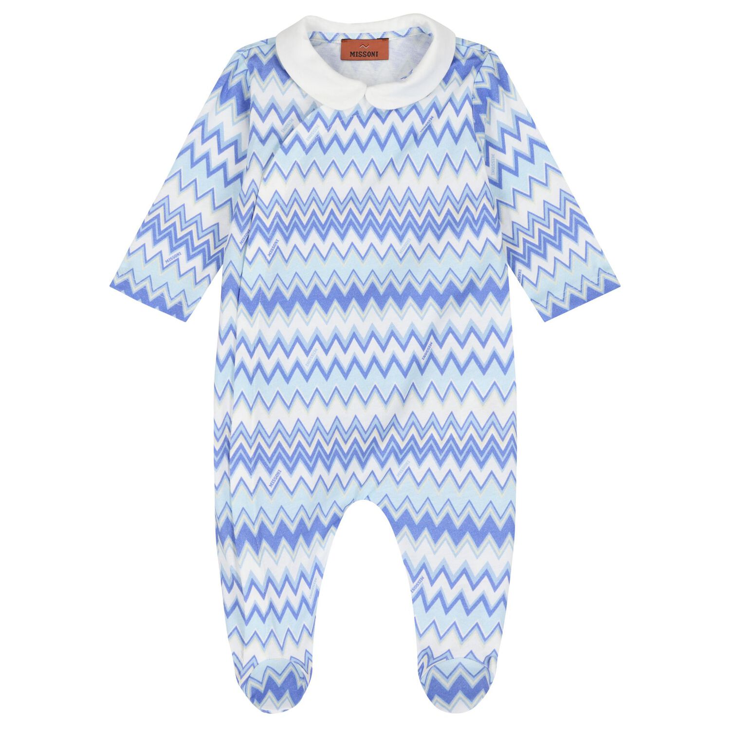 Boys Blue & White Zigzag Logo Babygrow Gift Set, 1, hi-res