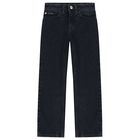 Girls Navy Blue Denim Jeans, 1, hi-res
