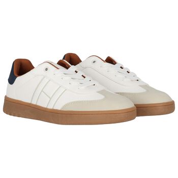 Boys White Logo Trainers