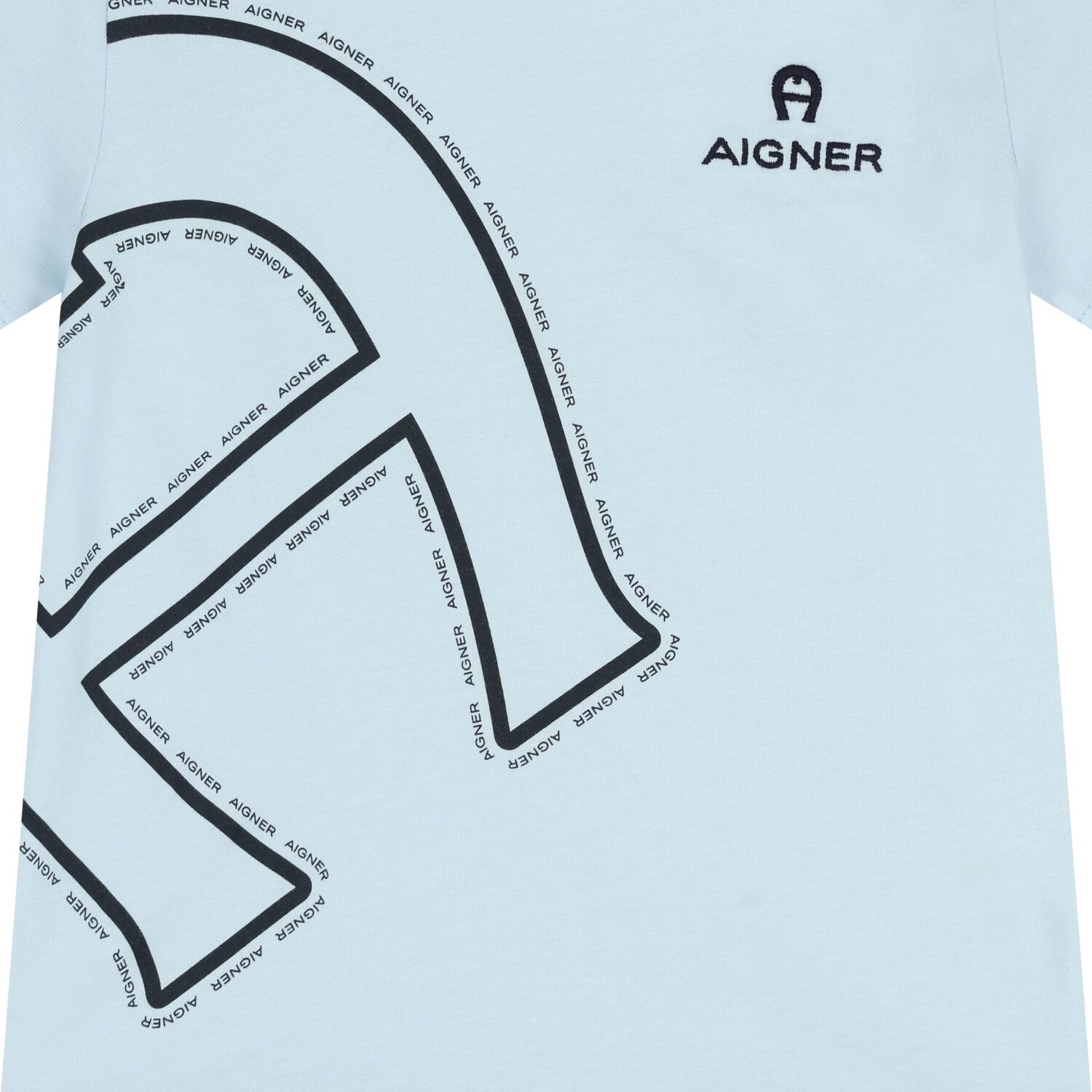 تيشيرت باللون الأزرق بشعار للأولاد , 2, hi-res