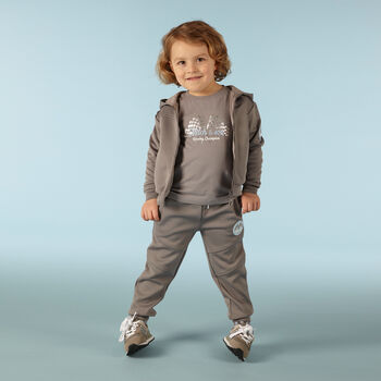 Boys Grey Logo Tracksuit