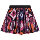 Girls Black & Pink Vortice Bubble Skirt, 1, hi-res