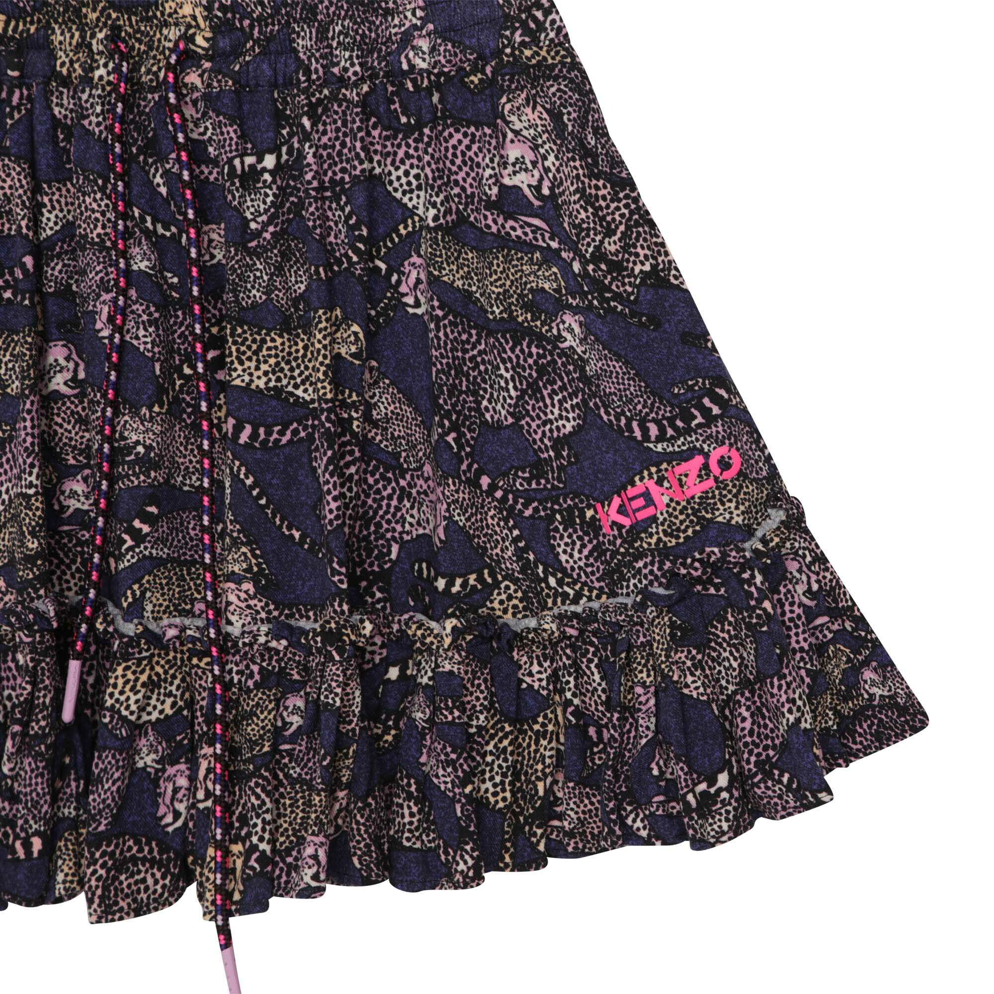 KENZO KIDS Girls Purple Cheetah Logo Skirt | Junior Couture USA