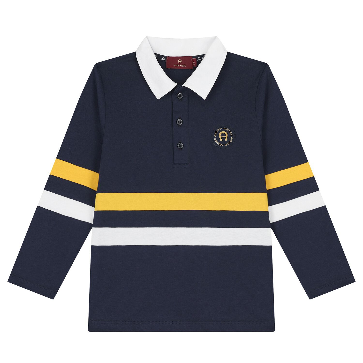 Boys Navy Blue Logo Polo Shirt, 1, hi-res