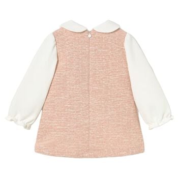 Younger Girls Pink Tweed Dress
