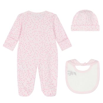 Baby Girls Pink Hearts Babygrow Gift Set