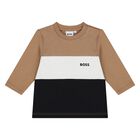 Baby Boys Beige Logo Tracksuit Set, 1, hi-res