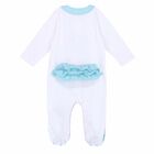 Girls White Ruffle Babygrow, 1, hi-res