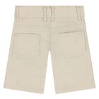 Younger Boys Beige Logo Shorts, 2, hi-res