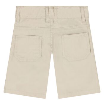 Younger Boys Beige Logo Shorts