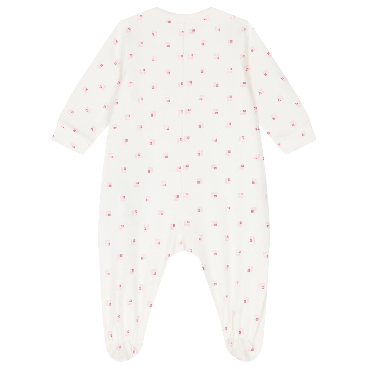 Baby Girls White & Pink Logo Babygrow, 2, hi-res