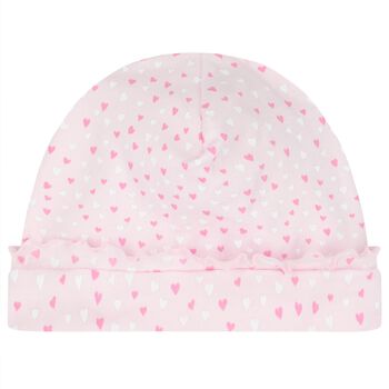قبعة بنات بطبعة قلوب باللون الوردى