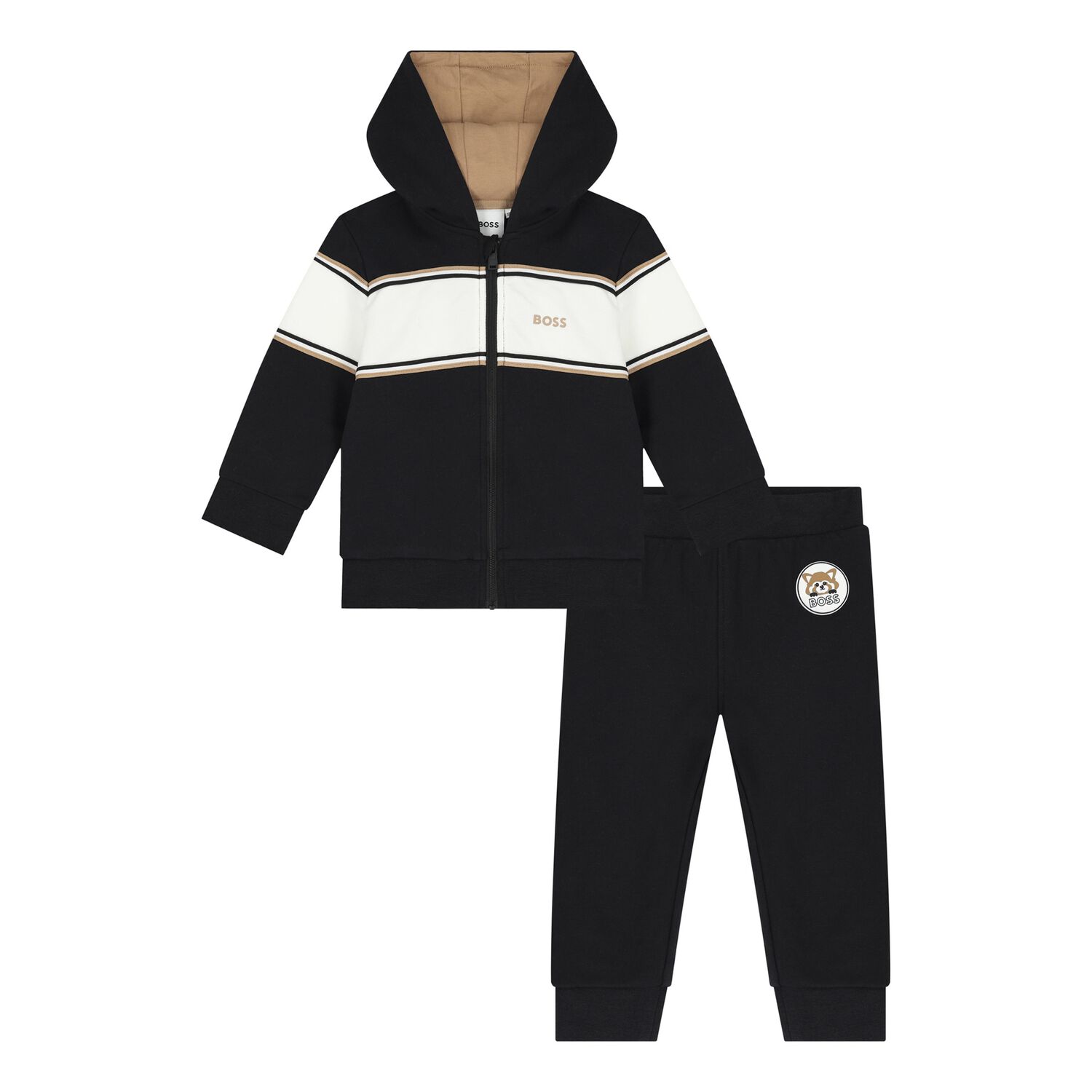 Baby Boys Black Logo Tracksuit, 1, hi-res image number null
