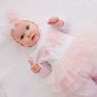 افرول بطبعة الورود باللون الابيض و الوردي للبنات , 1, hi-res