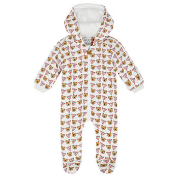White Bear Logo Padded Babygrow