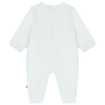 Baby Boys Blue & Gold Logo Romper