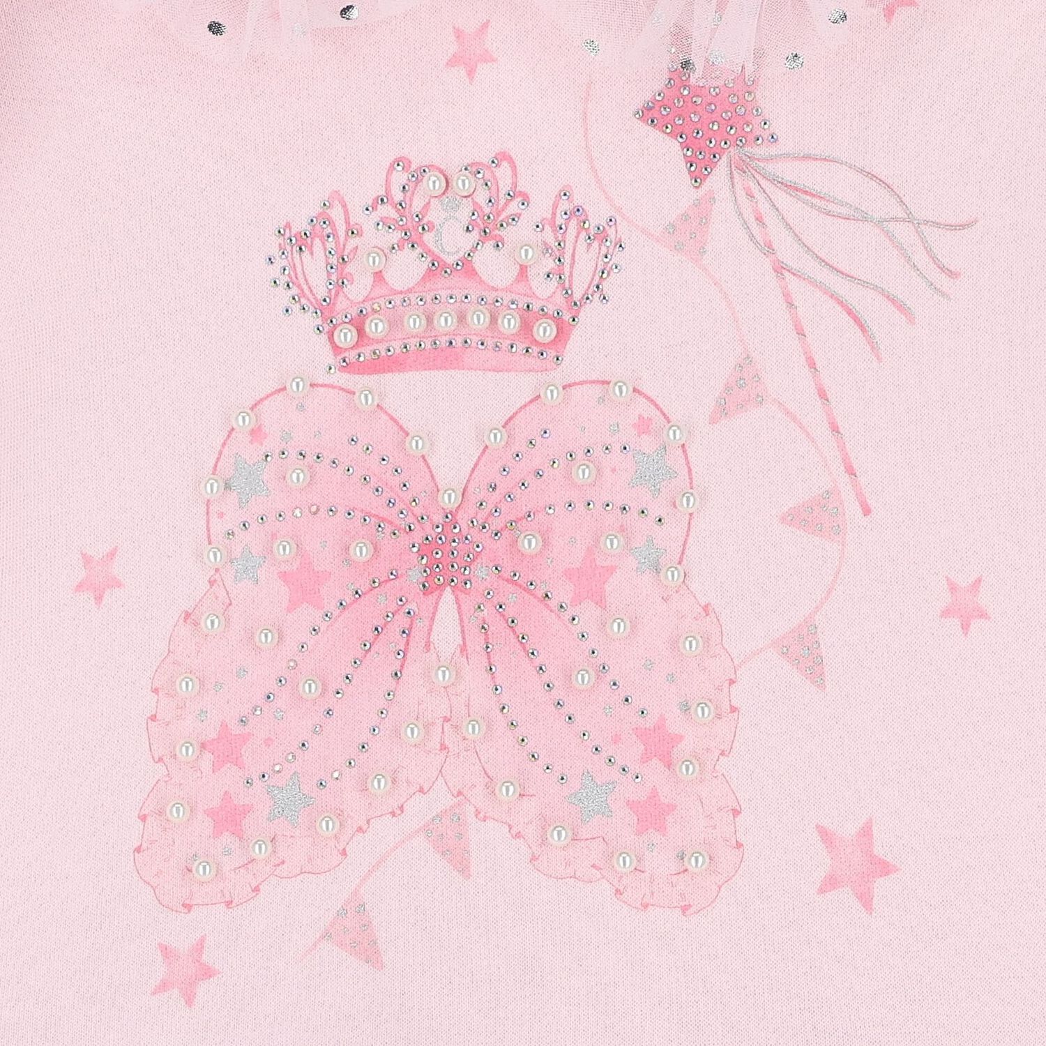 فستان تول مكشكش باللون الوردي  للبنات, 2, hi-res