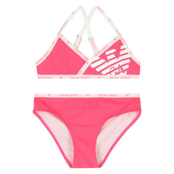 Girls Pink Logo Bikini