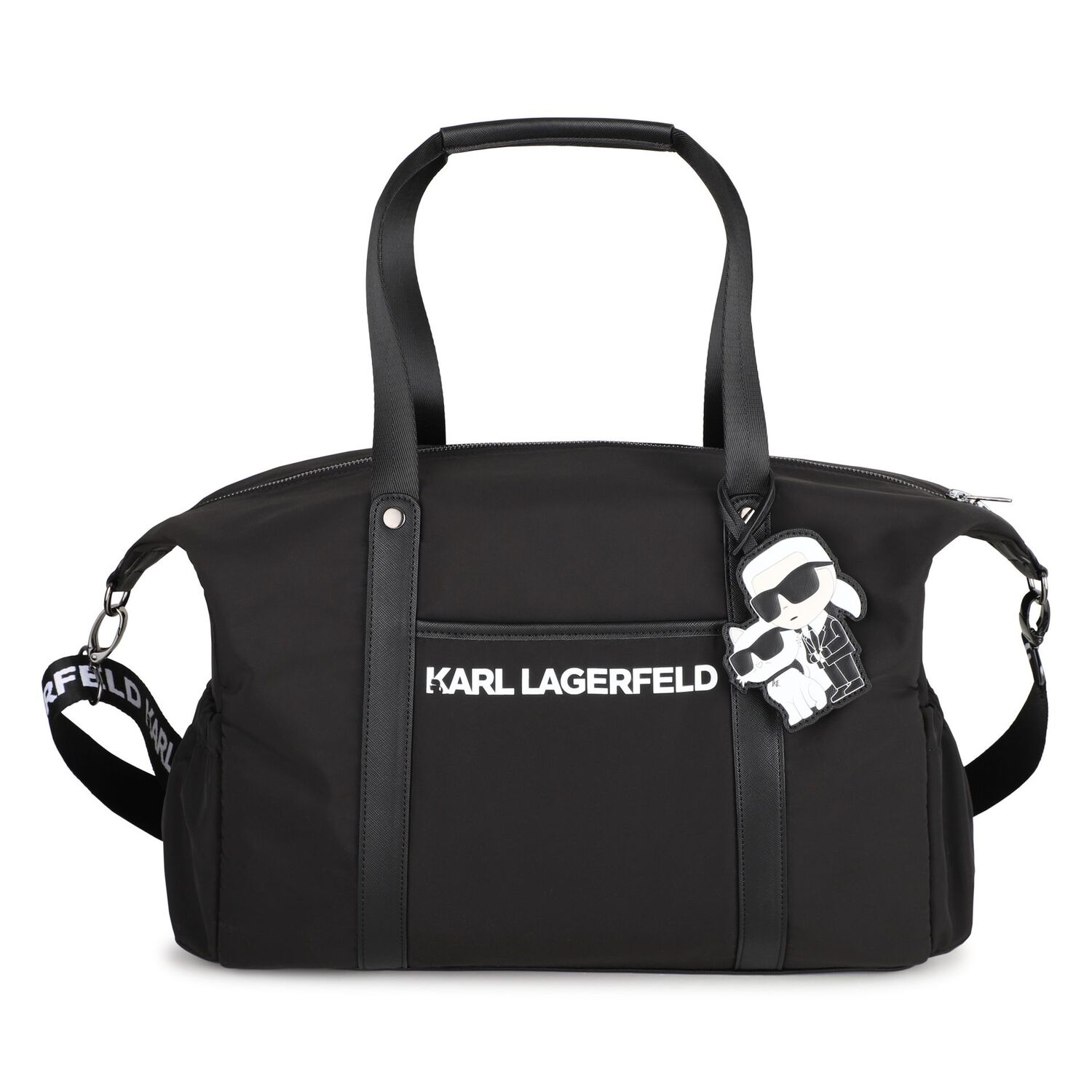Black Ikonik Karl Logo Changing Bag ( 39cm ), 1, hi-res