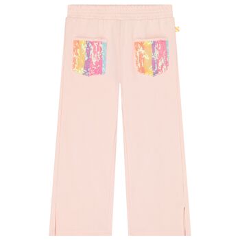 Girls Pink Sequin Joggers