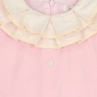 Girls Pink Ruffled Collar Pleated Dress, 2, hi-res