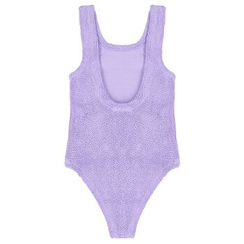 Girls Lilac Crinkle Swimsuit