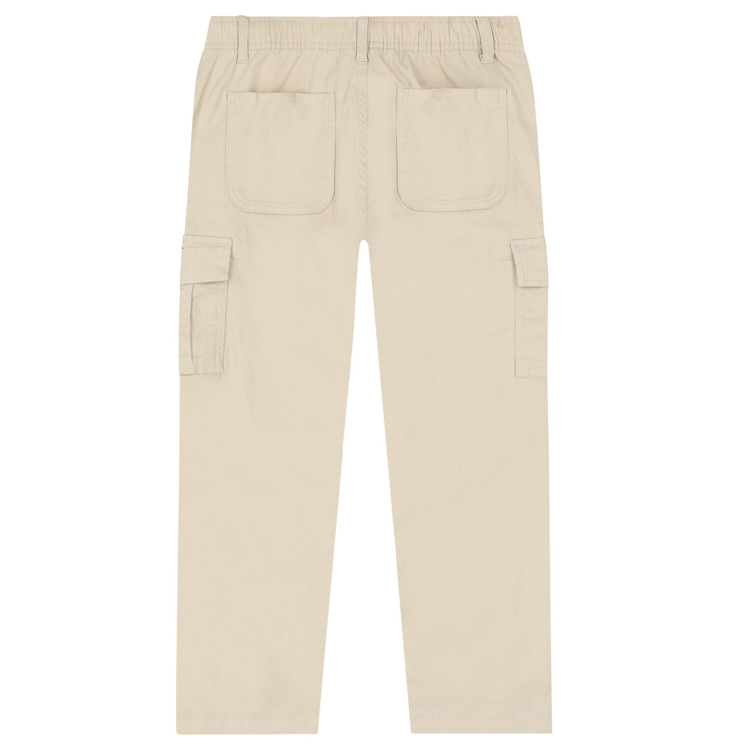 Boys Beige Logo Trousers, 1, hi-res