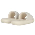 Girls Beige Patent Leather Sliders, 1, hi-res