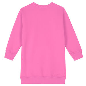 Girls Pink Teddy Logo Sweatshirt Dress