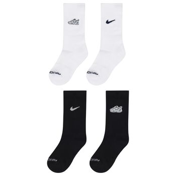 Boys Black & White Logo Socks