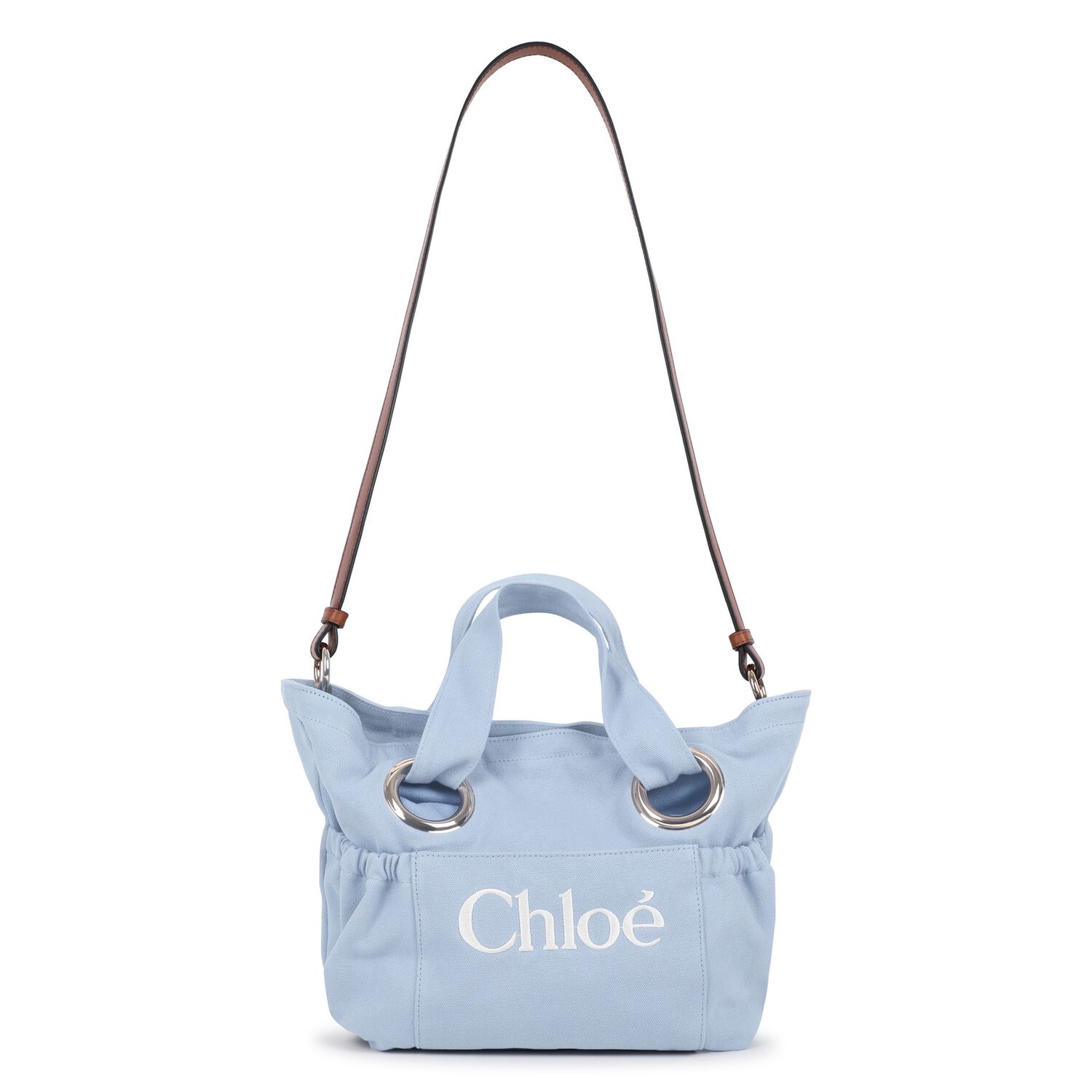 Girls Mini Me Blue Logo Tote Bag, 2, hi-res