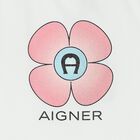 Girls White Flower Logo T-Shirt, 1, hi-res
