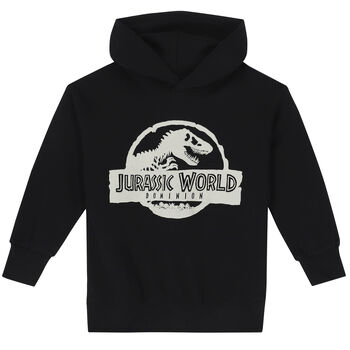 Black Embroidered Jurassic Logo Hooded Top