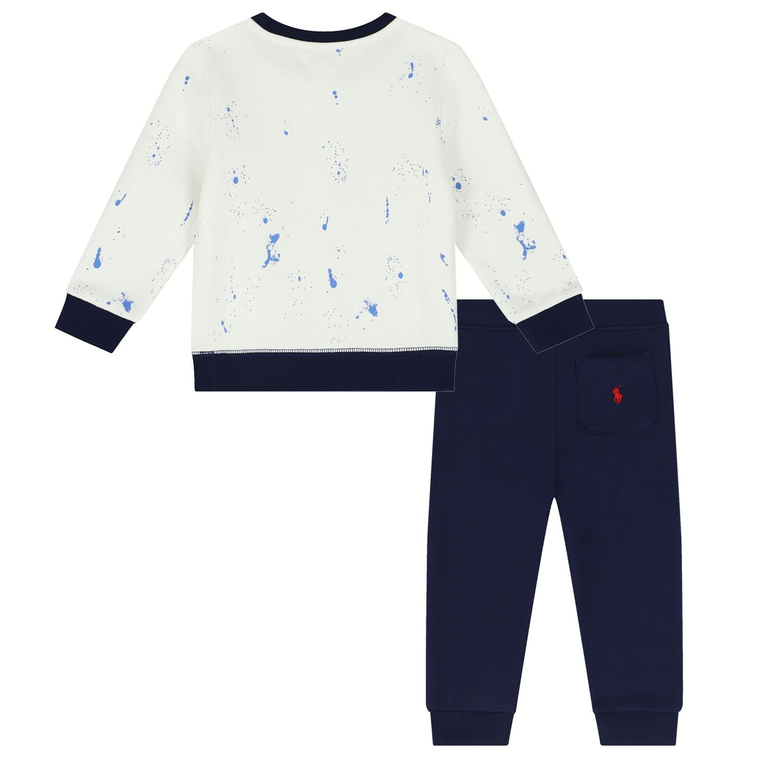 Baby Boys White & Navy Tracksuit, 1, hi-res image number null